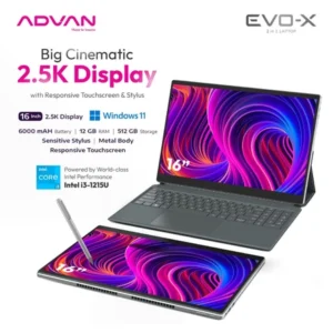 ADVAN Laptop 2 in 1 EVO-X 16” / 13" Touchscreen Detachable 2.5K Display Intel i3-1215U